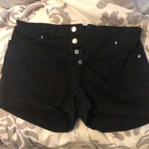 Black jean shorts